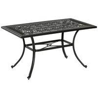 Gartentisch Schwarz ca. 140x80x73cm - Schwarz, KONVENTIONELL, Metall (140/80/73cm) - Gardenson