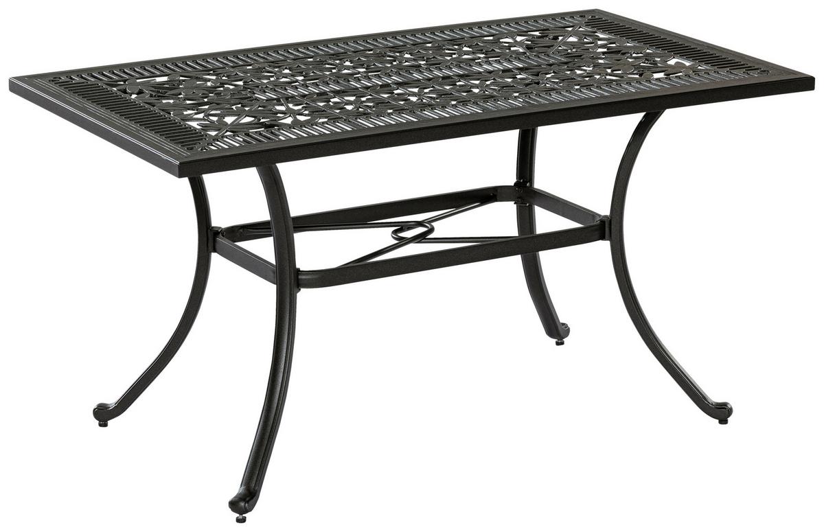 Gartentisch Schwarz ca. 140x80x73cm - Schwarz, KONVENTIONELL, Metall (140/80/73cm) - Gardenson