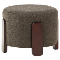 Pouf Coffey ca. 53x43x53 cm Grau/Dunkelbraun - Dunkelgrau/Braun, Design, Holz/Textil (52.5/43/52.5cm) - Livetastic
