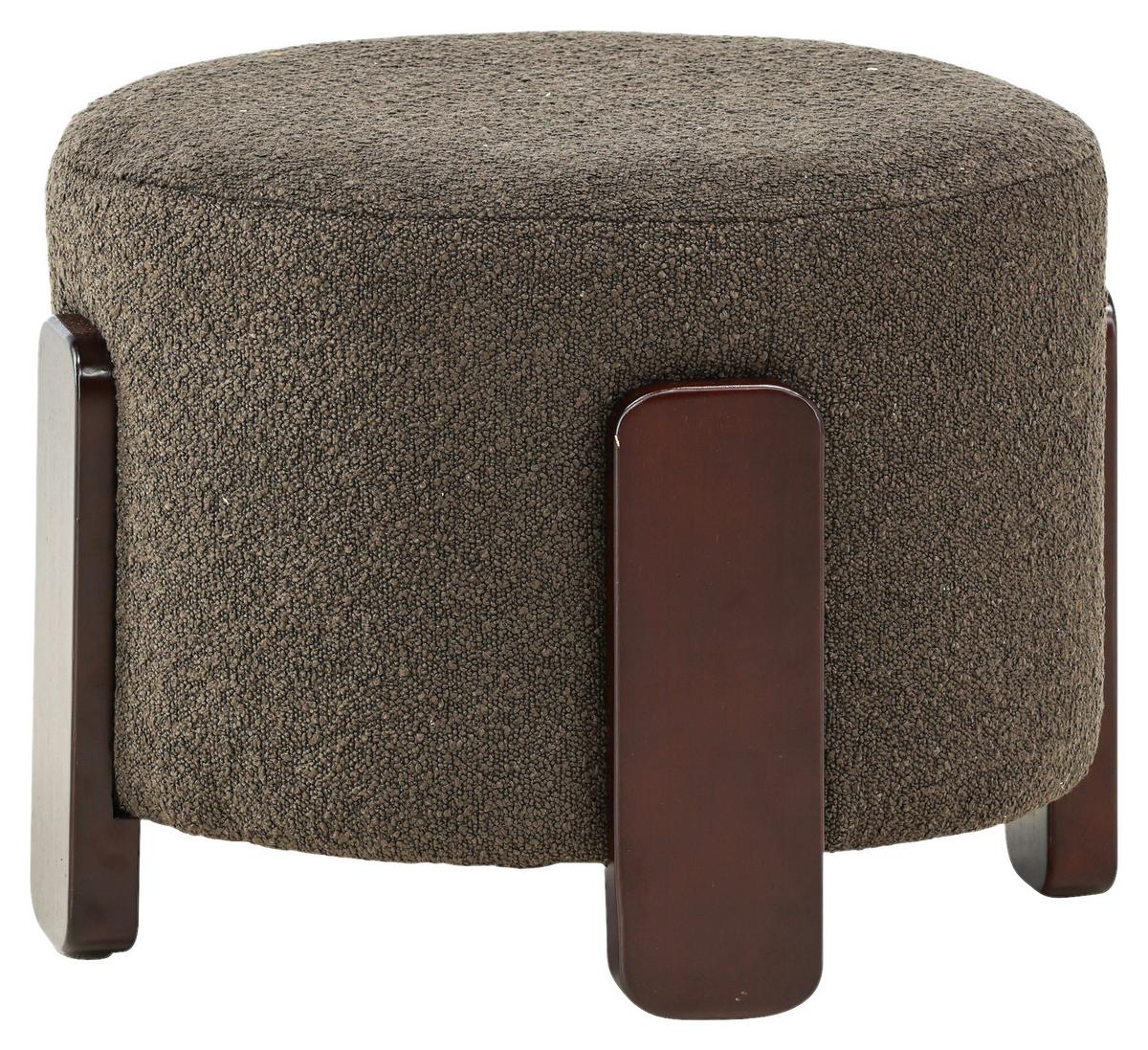Pouf Coffey ca. 53x43x53 cm Grau/Dunkelbraun - Dunkelgrau/Braun, Design, Holz/Textil (52.5/43/52.5cm) - Livetastic