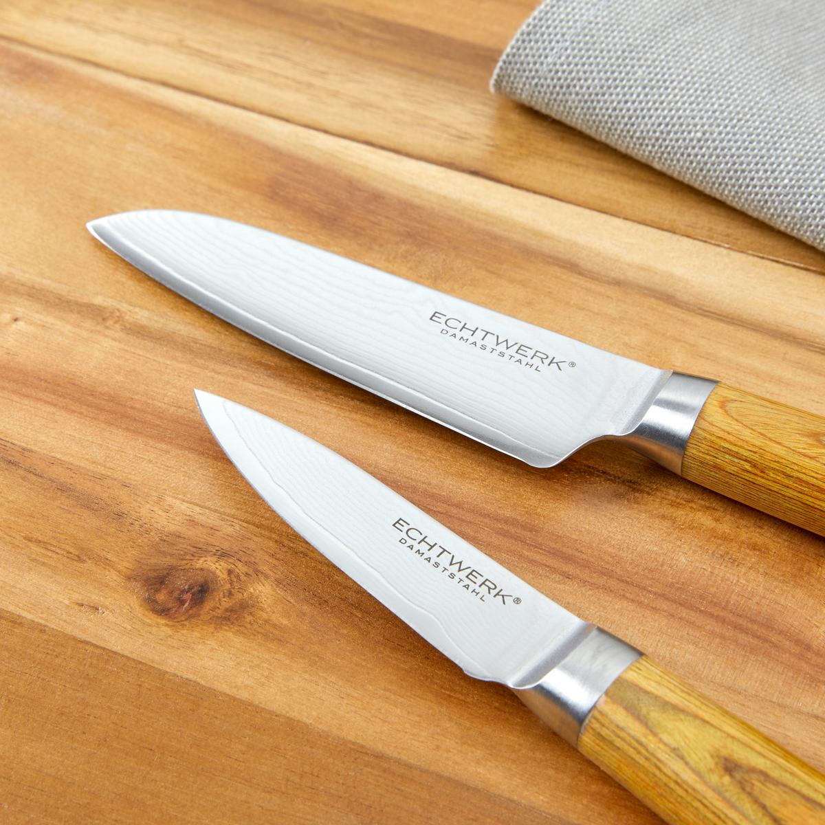 Set Nožev Aleyna, 2-Delni - srebrne barve/rjava, Moderno, kovina - Echtwerk