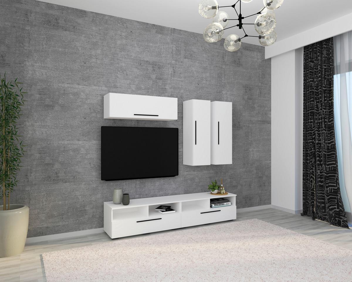 Dnevni Regal Arila, Bela, 5-Delno - črna/bela, Moderno, umetna masa/leseni material (190/200/40cm) - MID.YOU