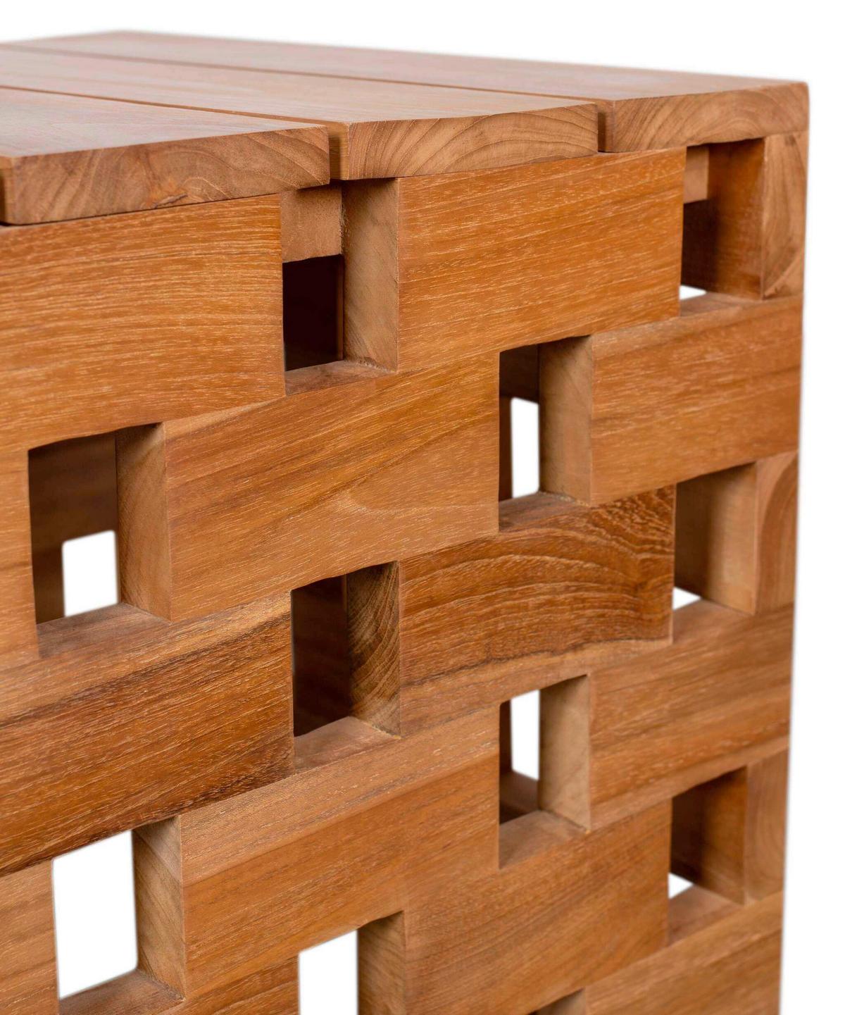 Gartenhocker Woodie WOODIE BEISTELLTISCH/HOCKER CH - Teakfarben, KONVENTIONELL, Holz (50/50/50cm)