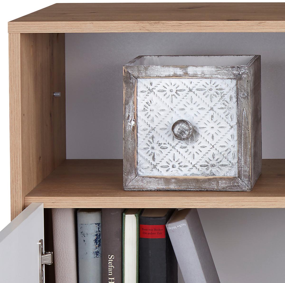 Komoda Box - bijela/boje hrasta, Moderno, drvni materijal/plastika (99/85/40cm) - Modern Living