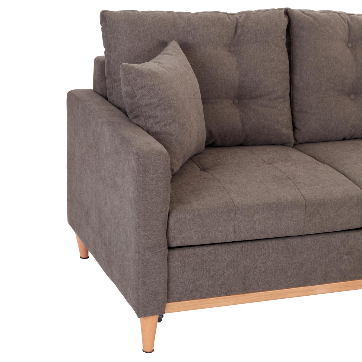 Sedežna Garnitura Kring, Siva, Z Ležiščem - siva, Basics, tekstil (212/72/150cm) - MID.YOU