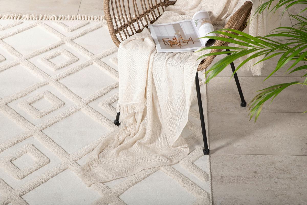 FLACHWEBETEPPICH TOWA - Weiß, LIFESTYLE, Textil (160/230cm) - P & B
