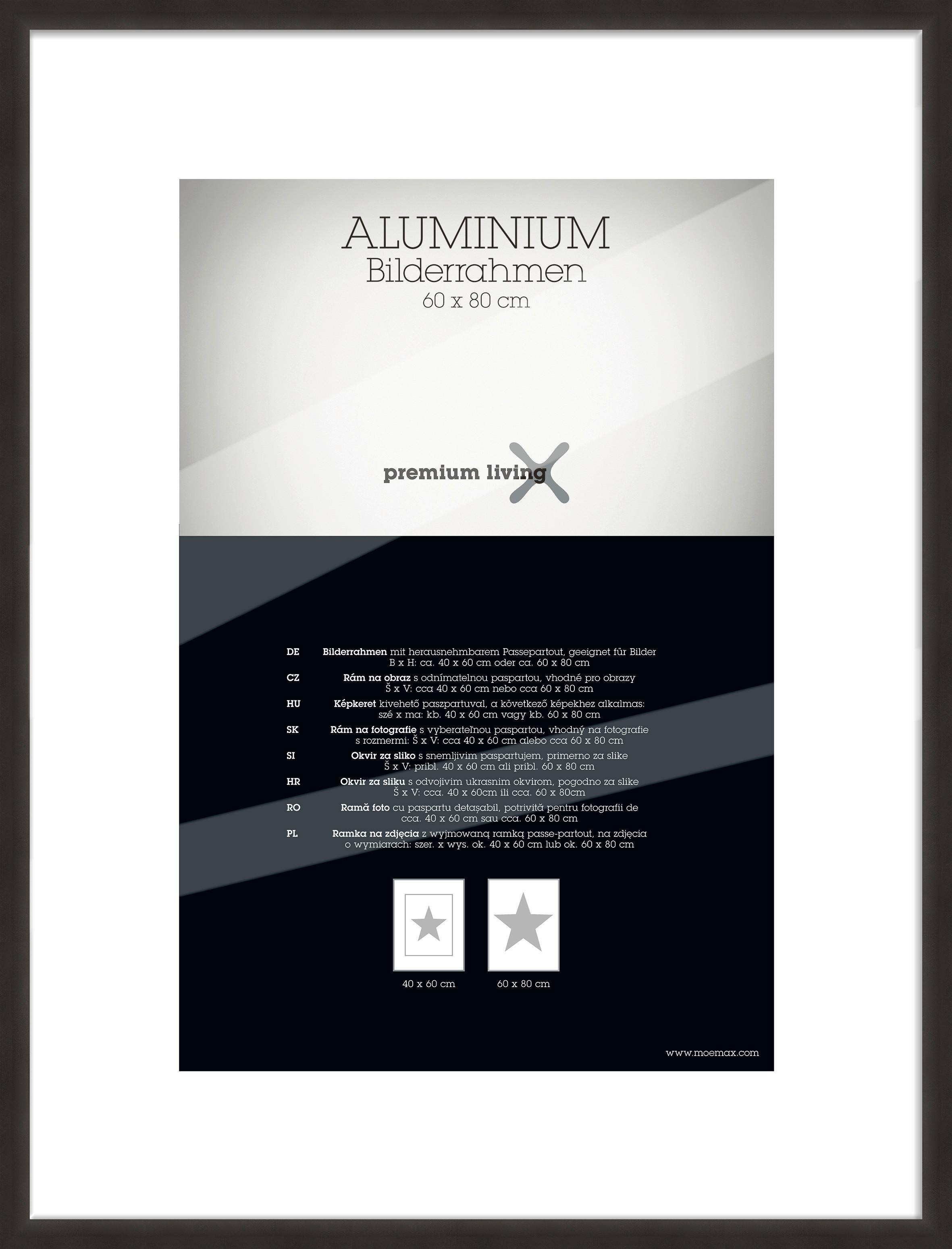 Okvir Za Slike Aluminium - črna, Basics, kovina (63,1/83,1/2.2cm) - Premium Living