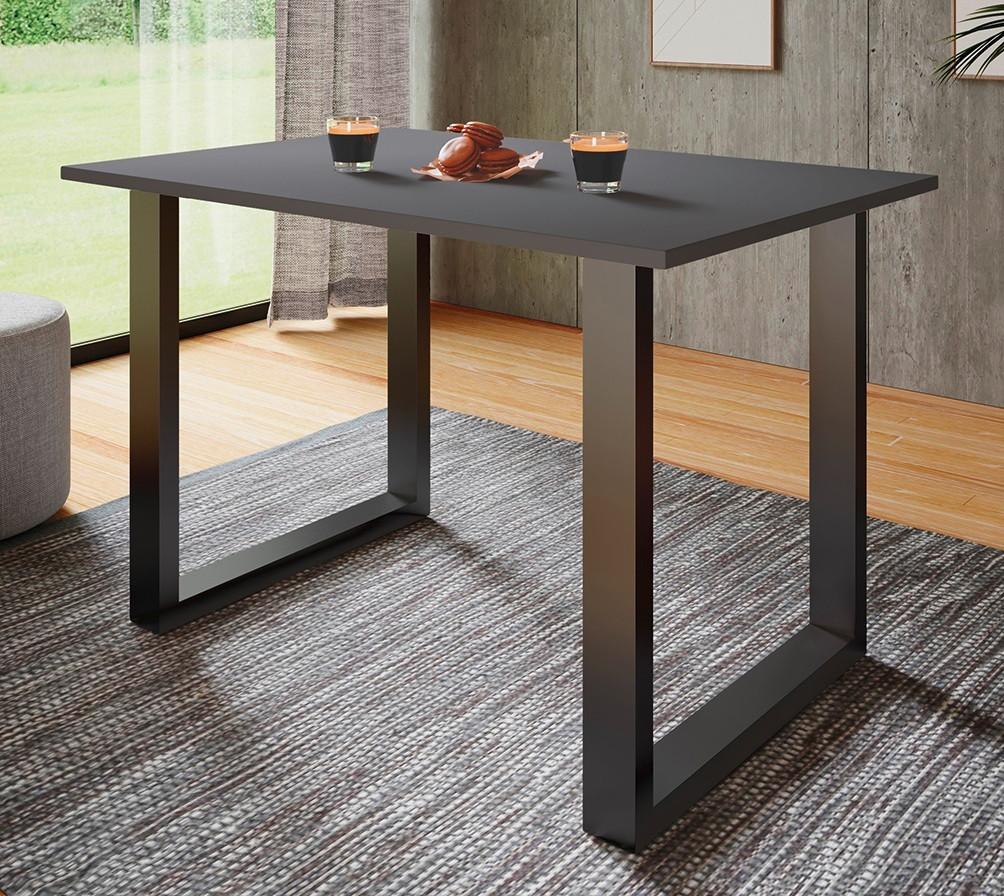 SCHREIBTISCH LONA - Anthrazit/Silberfarben, Design, Holzwerkstoff/Metall (140/76/50cm) - MID.YOU