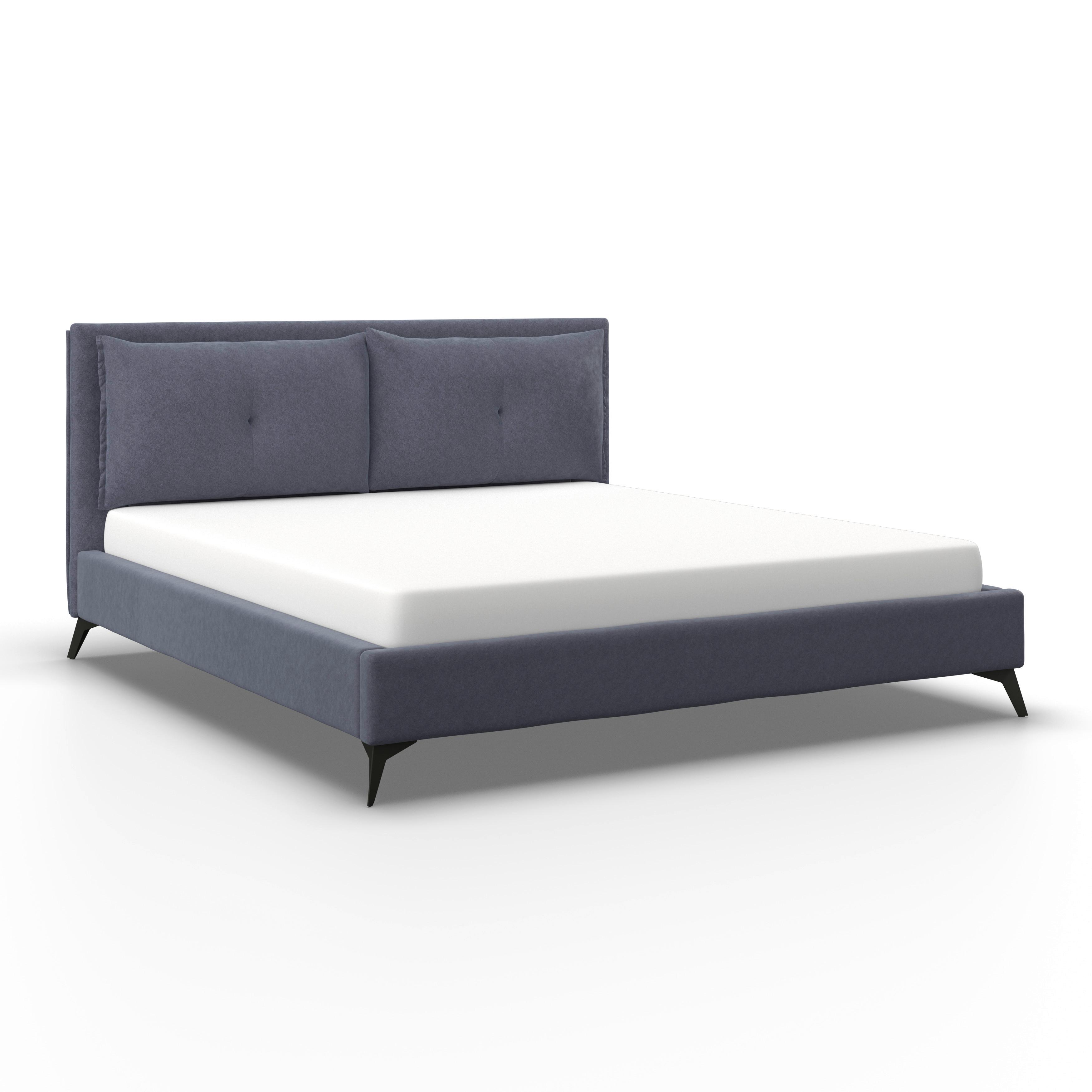 Polsterbett Sleepy ca. 180x200 cm Graublau - Graublau/Schwarz, MODERN, Holz/Textil (180/200cm) - Bessagi Home