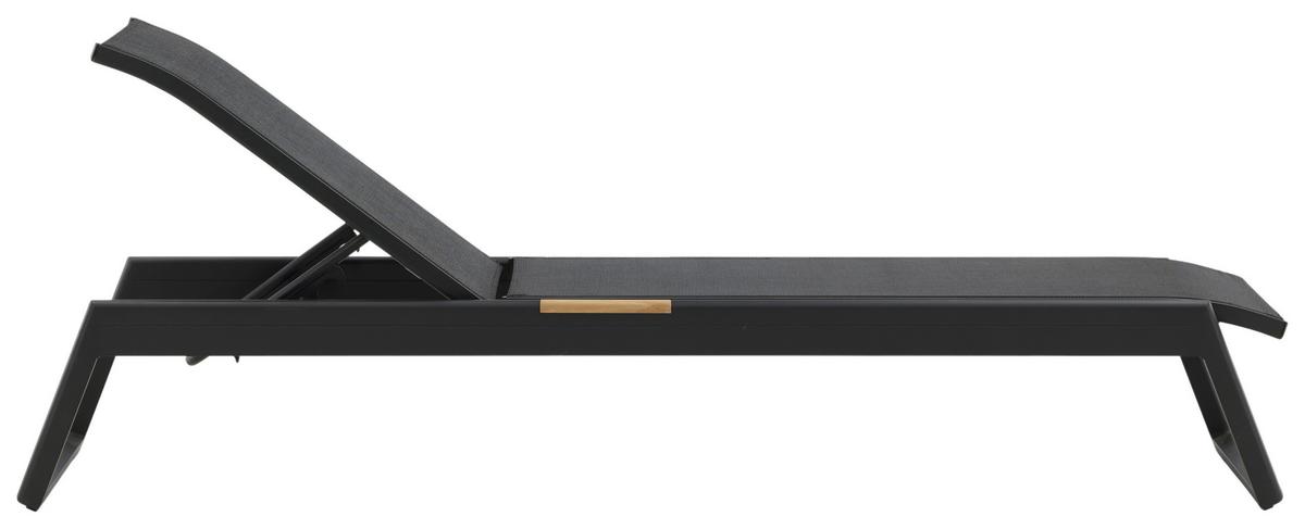 Sonnenliege Mexico ca. 60x35x200 Schwarz - Schwarz, KONVENTIONELL, Metall (60/35/200cm) - Gardenson