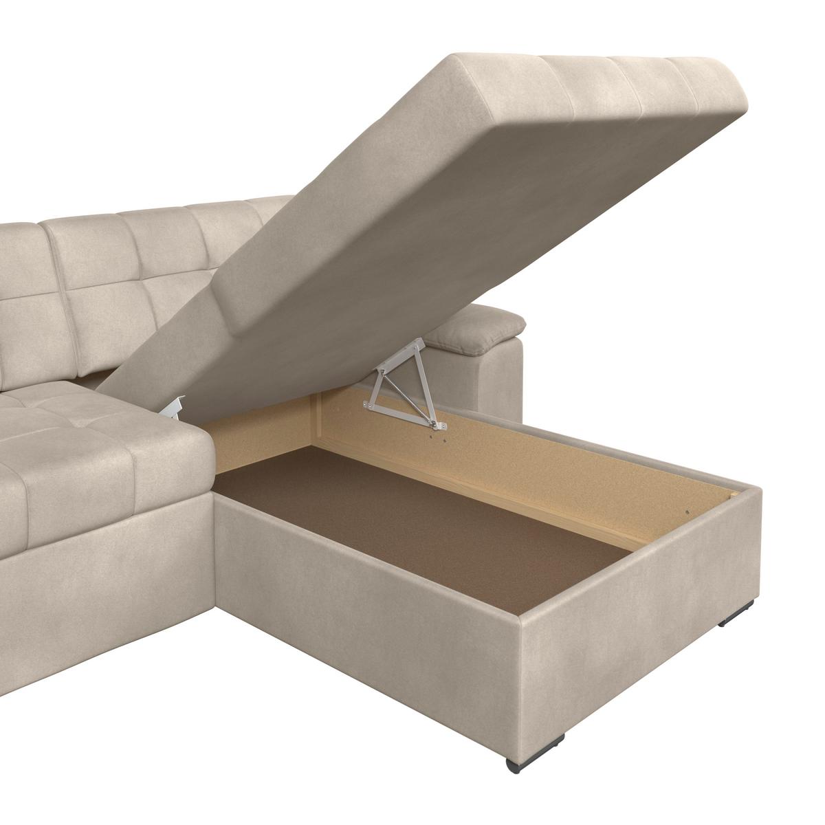 Kutna Garnitura Bali - bež, Trend, tekstil (257/167cm) - Modern Living