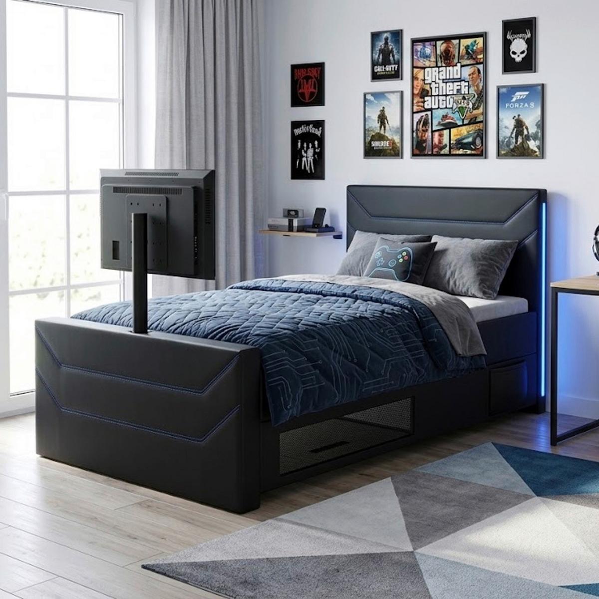 Bett Chillix Graphitfarben ca. 120x200cm - Graphitfarben, Textil (120/200cm) - Mömax
