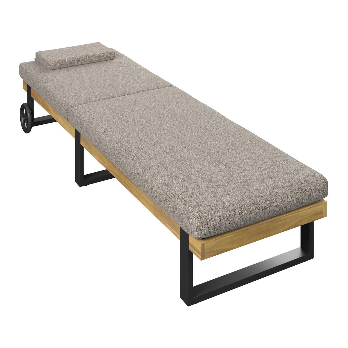 Vrtni Ležalnik Elenyi, Siva - siva, Moderno, kovina/tekstil (65/95/200cm) - Bessagi Garden