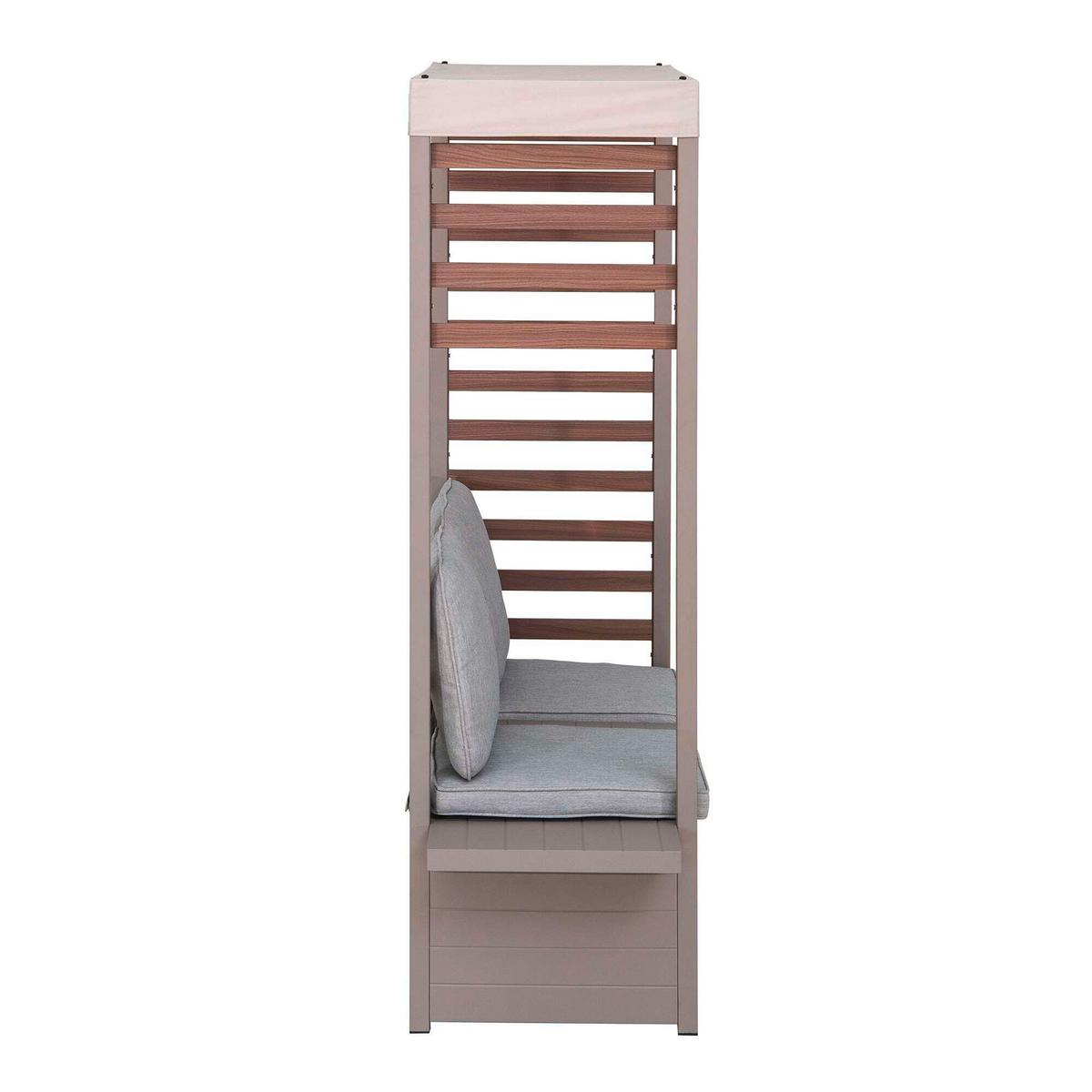 Loungegarnitur Gartensofa Faro Grau/Beige - Beige/Grau, Basics, Textil/Metall (146/191/56,5cm) - Modante