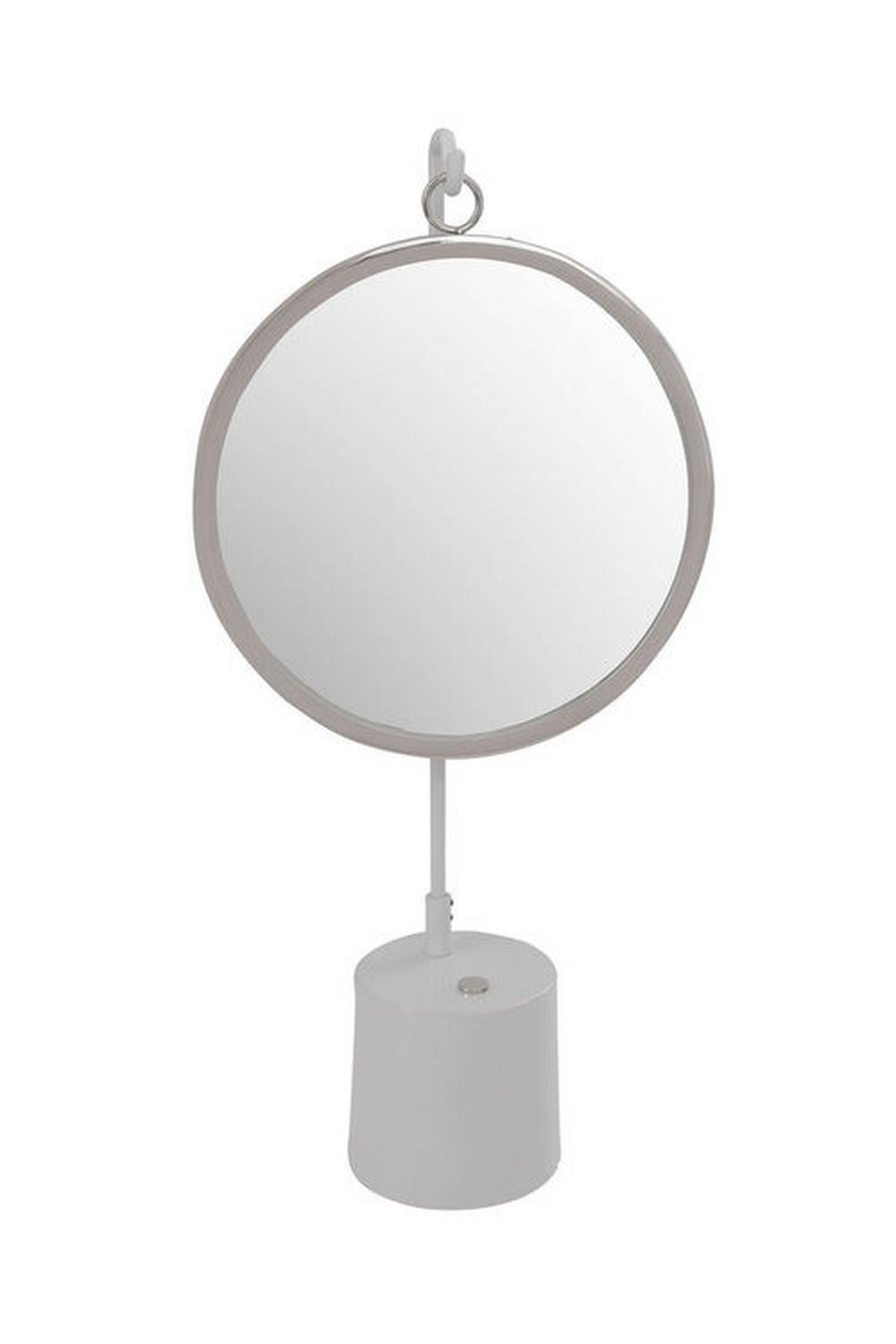 Tischspiegel Eleganca ca. 30x65x13 cm Silber/Weiß - Silberfarben/Weiß, LIFESTYLE, Glas/Metall (30/65/13cm) - Kayoom