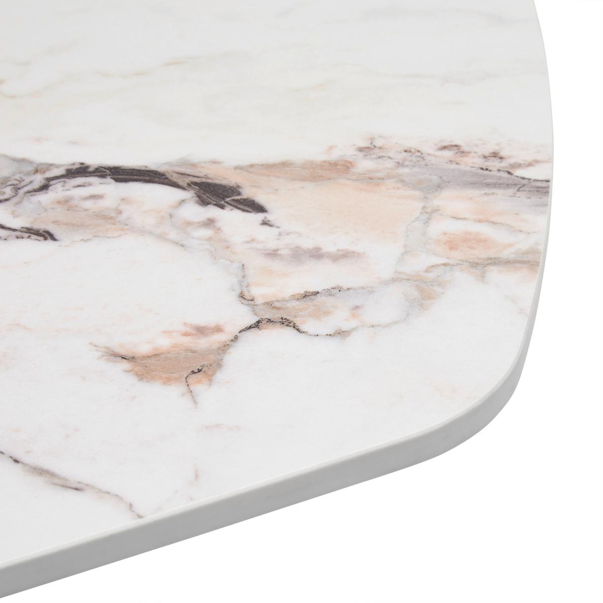 AUSZIEHTISCH NICOLAS - Weiss/Schwarz, Modern, Stein/Metall (120-180/90/75-77cm) - Mömax