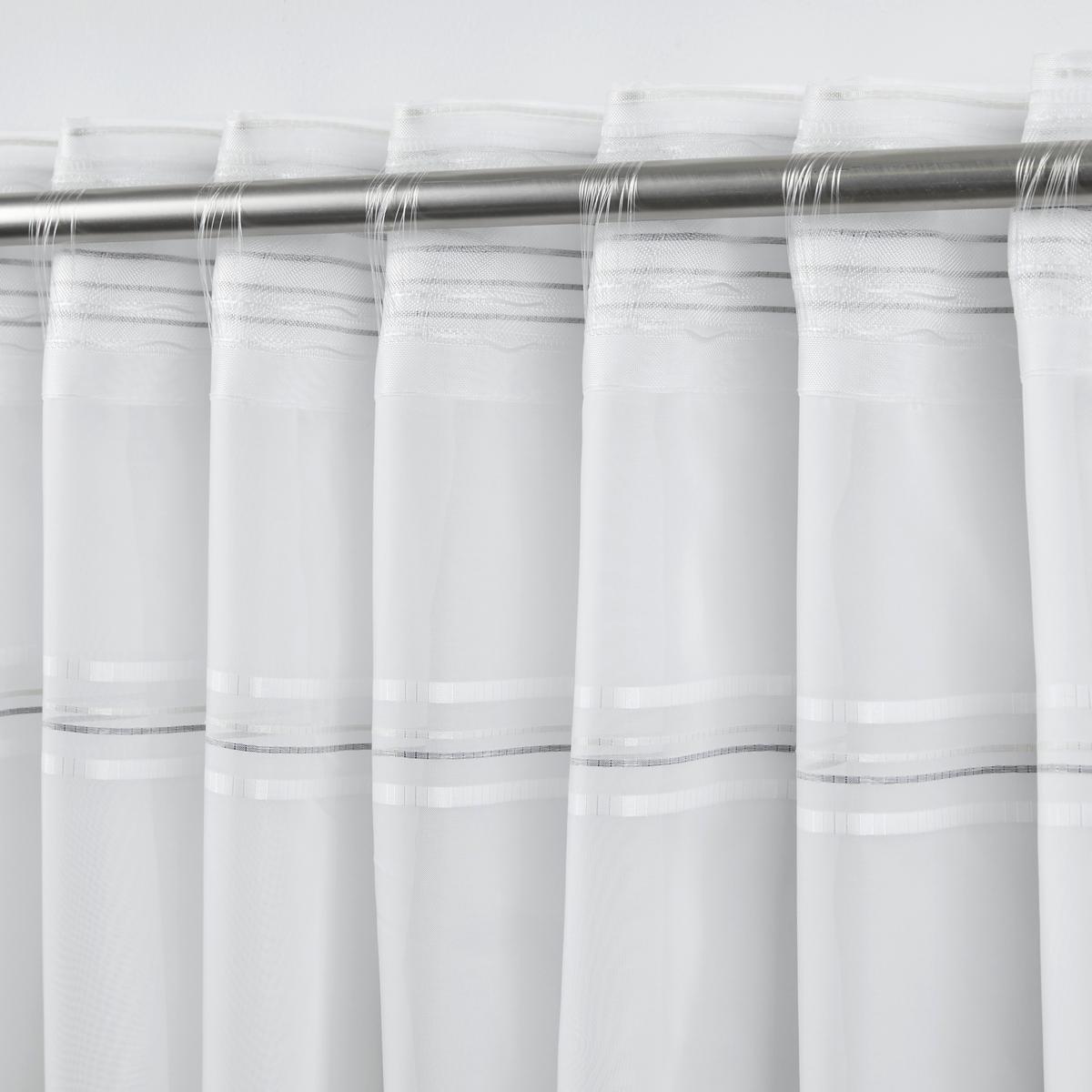 Perdea prefabricată Louis - alb/gri, Konventionell, textil (140/245cm) - Modern Living
