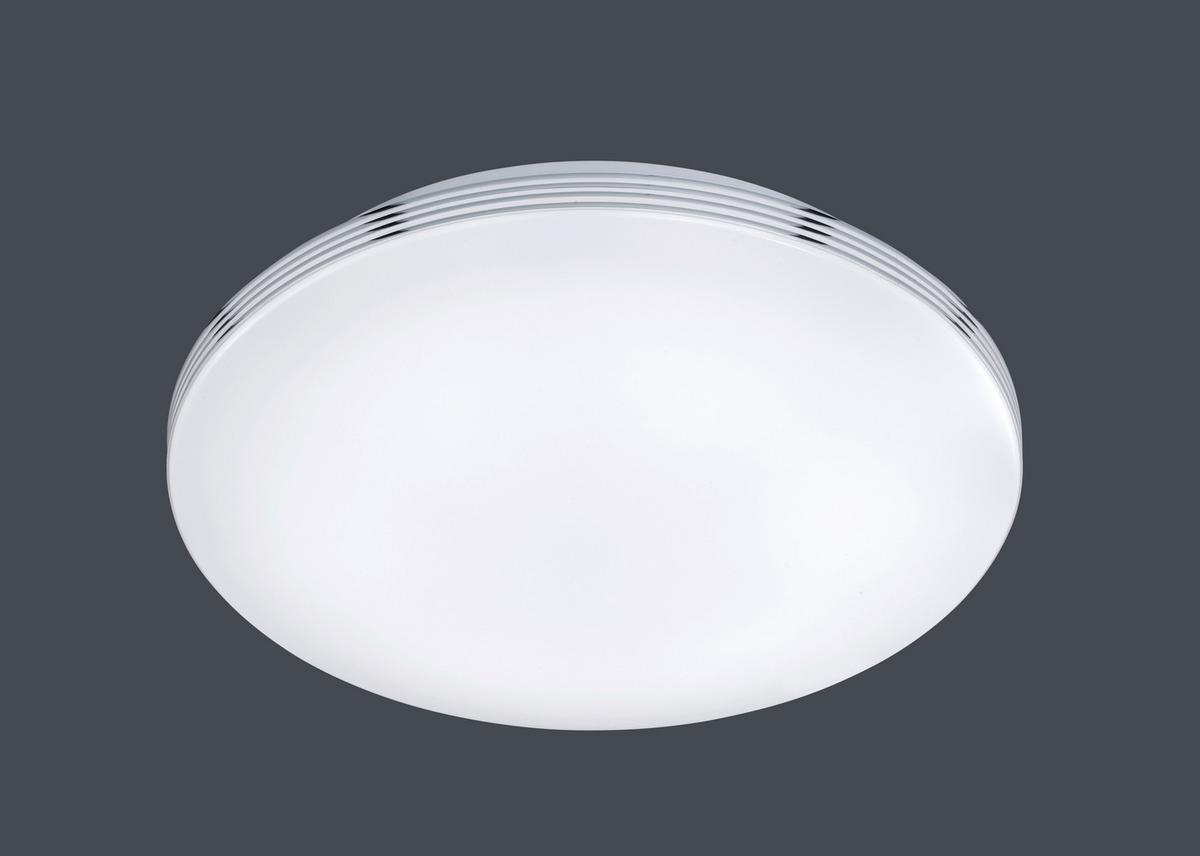Badezimmer-Deckenleuchte Apart in Weiß/Chrom max. 24 Watt - Chromfarben/Weiß, Design, Kunststoff/Metall (41,0/10cm) - Trio Leuchten