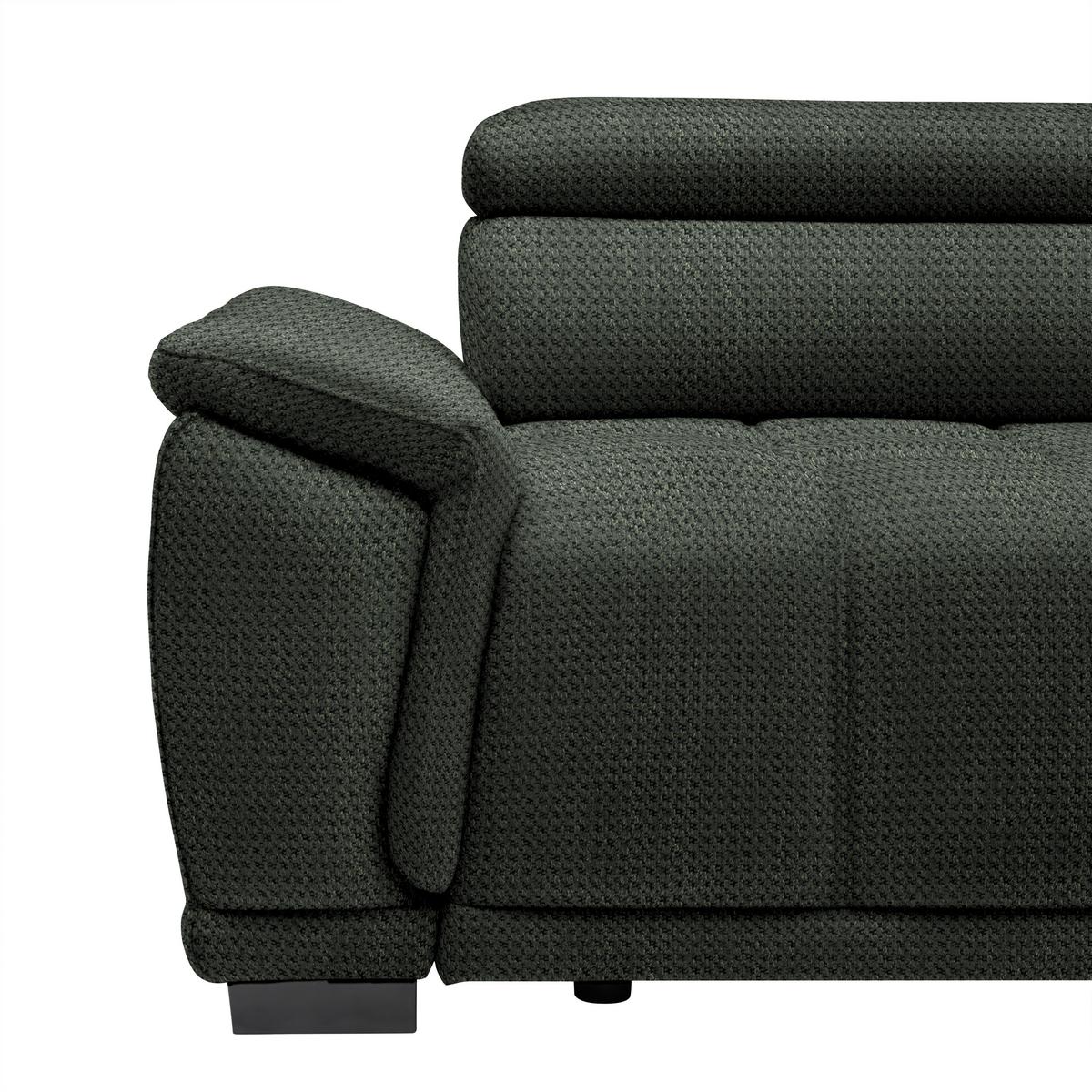 Kutna Garnitura Gremio - tamno zelena/crna, Moderno, tekstil/plastika (283/206cm) - Modern Living