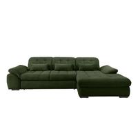 Ecksofa mit Bettkasten Rigatti ca. 314x184 cm Dunkelgrün - Dunkelgrün/Schwarz, MODERN, Textil/Metall (314/184cm) - Livetastic