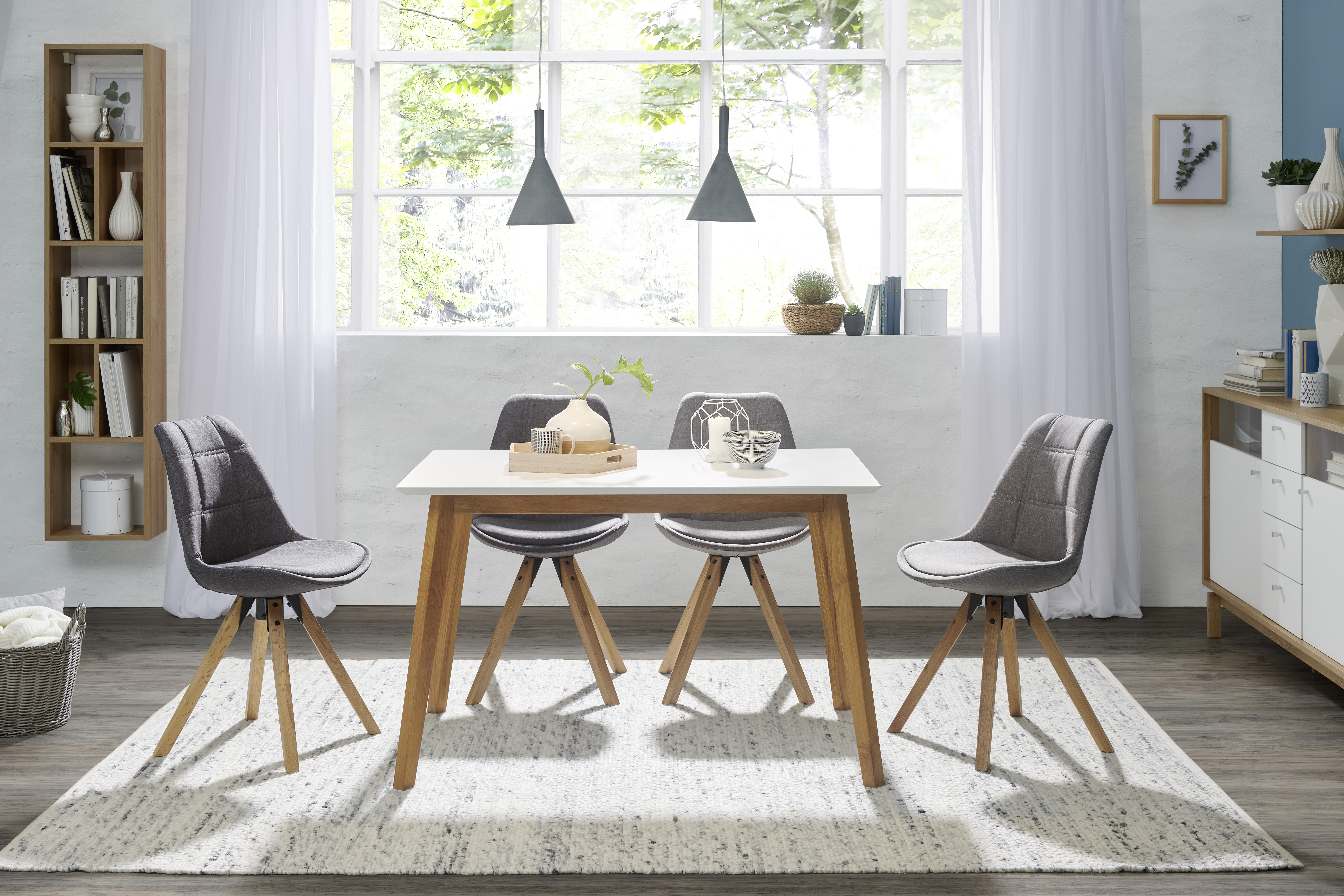 STÓŁ DO JADALNI VINKO -TOP- - kolor dębowy/biały, Design, materiał drewnopochodny/drewno (120/80/75cm) - Livetastic