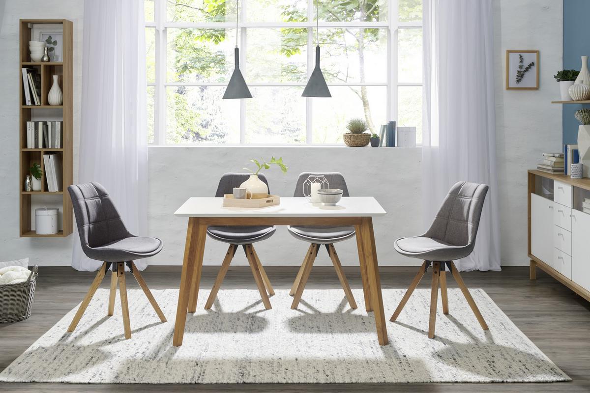 STÓŁ DO JADALNI VINKO -TOP- - kolor dębowy/biały, Design, materiał drewnopochodny/drewno (120/80/75cm) - Livetastic