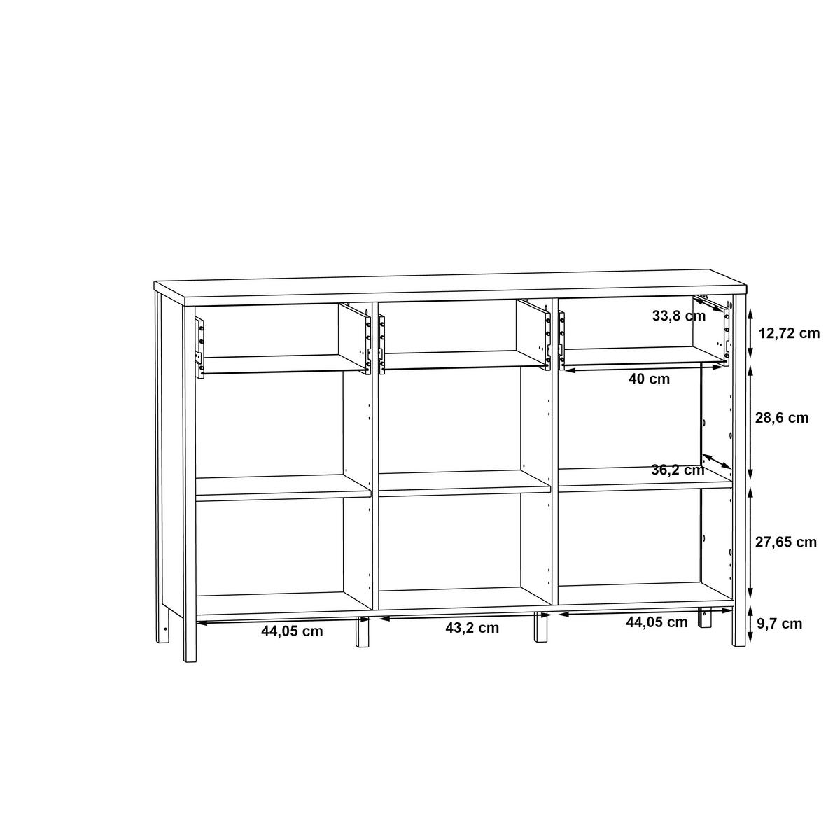 Sideboard Kirikus Schwarz/Eichefarben - Eichefarben/Schwarz, LIFESTYLE, Holzwerkstoff/Kunststoff (139,8/89,5/40,2cm) - Mömax