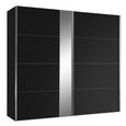 Omara Z Drsnimi Vrati Madrid - črna/krom, Konvencionalno, leseni material (200/216/68cm) - Premium Living