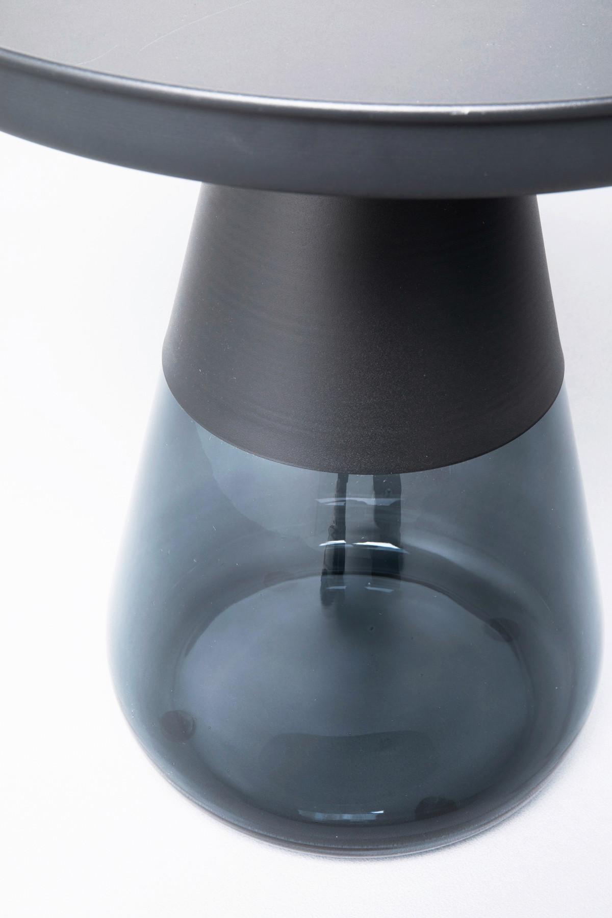 Beistelltisch Bottiglia Schwarz/Blaugrau - Blaugrau/Schwarz, MODERN, Glas/Metall (50/52/50cm) - Kare-Design