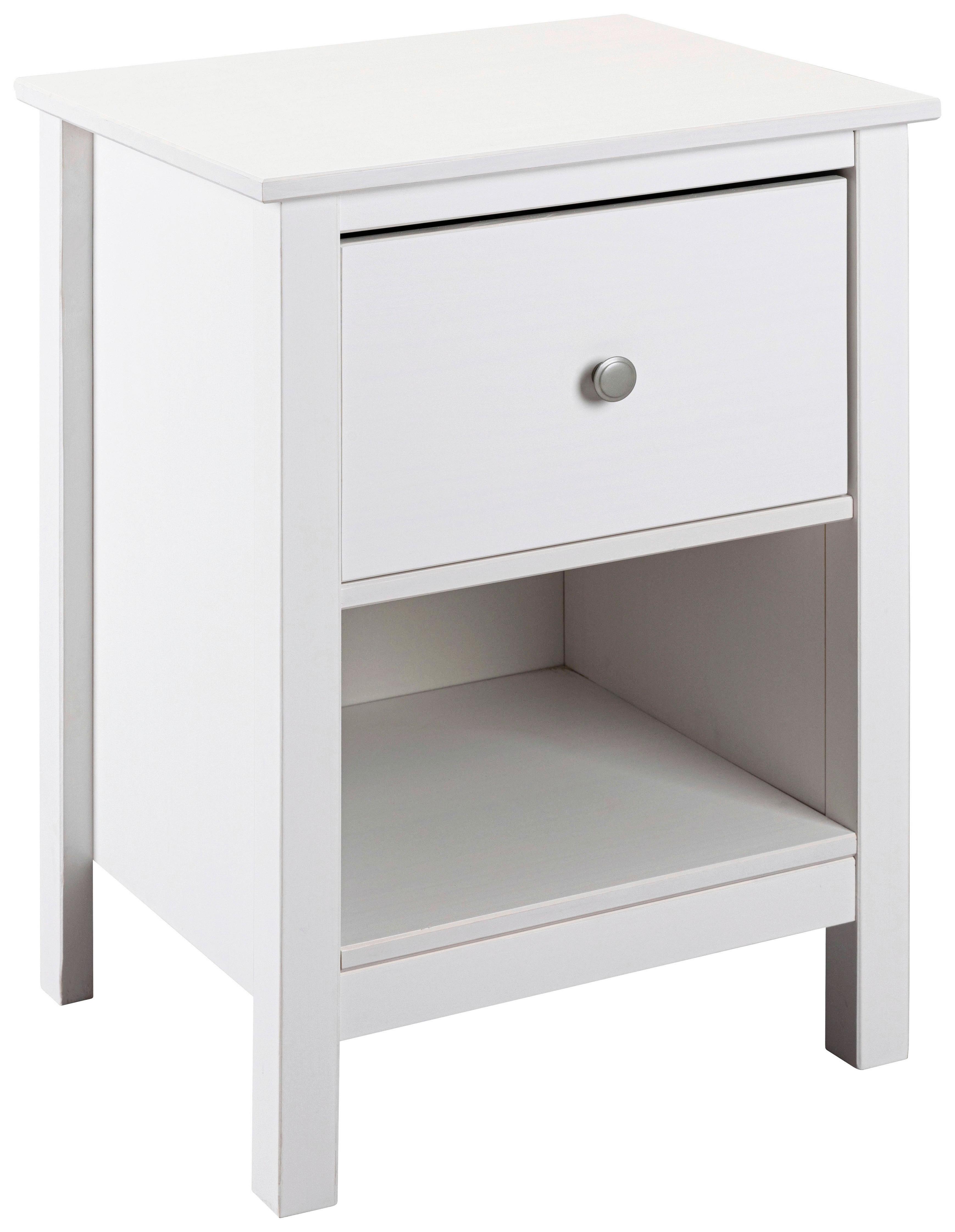 Éjjeliszekrény Chilly Home - ezüstszínű/fehér, Konventionell, fém/fa (47/66/39,5cm)