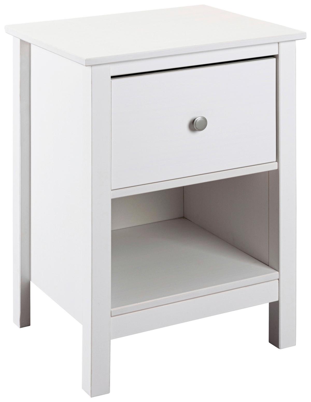 Éjjeliszekrény Chilly Home - ezüstszínű/fehér, Konventionell, fém/fa (47/66/39,5cm)