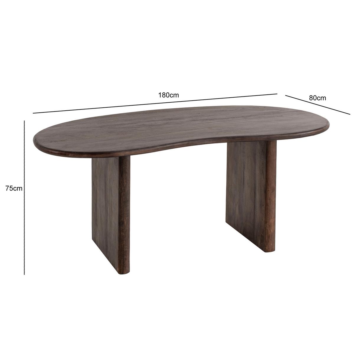 Jedilna Miza Akazie, Pravi Les, 180x90cm - temno rjava, Design, les (180/90/75cm) - MID.YOU