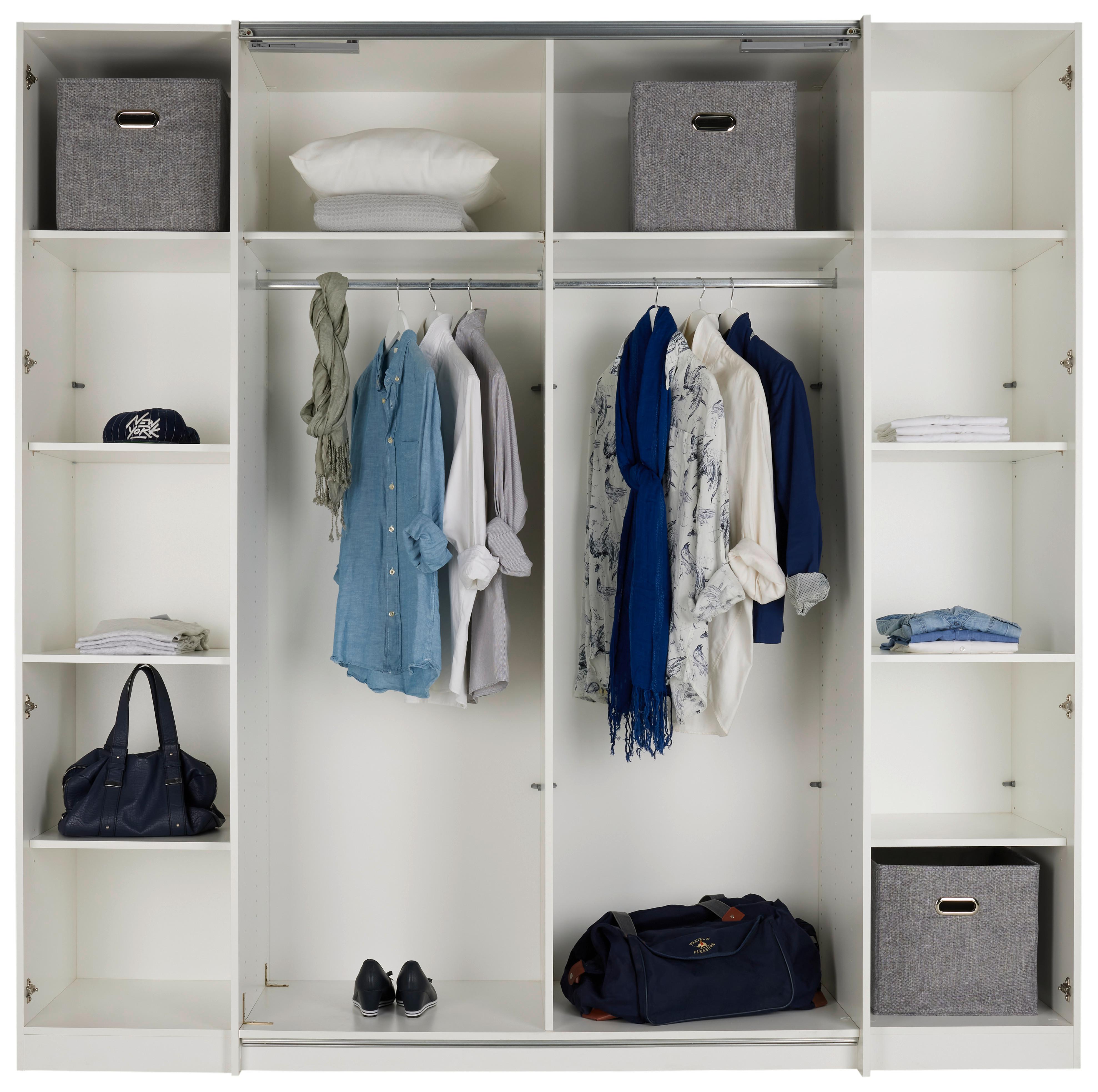 Kleiderschrank in Graphitfarben/Weiss - Weiss/Anthrazit, Konventionell, Holzwerkstoff (215/211/60cm) - Mömax