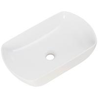 Aufsatzwaschbecken "New York", Weiß Keramik BHT: 50x13x32 cm - Weiß, MODERN, Keramik (50/12,5/31,5cm) - MID.YOU