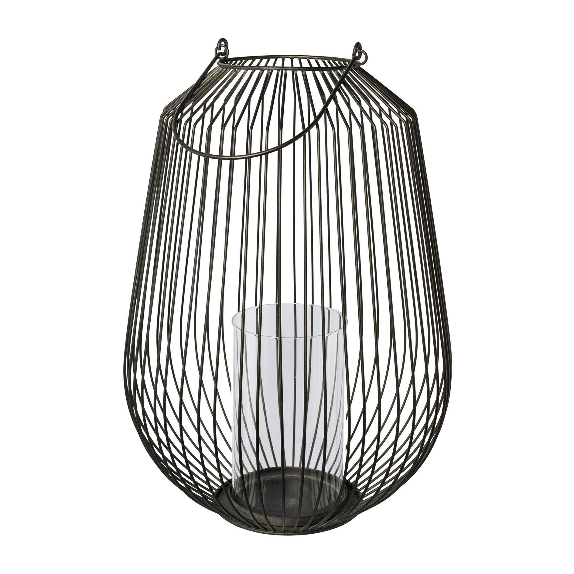 Windlicht aus Metall Ø ca. 35cm - Schwarz, Basics, Metall (35cm)