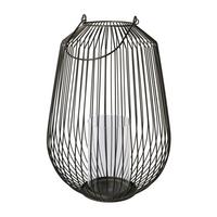 Windlicht aus Metall Ø ca. 35cm - Schwarz, Basics, Metall (35cm)