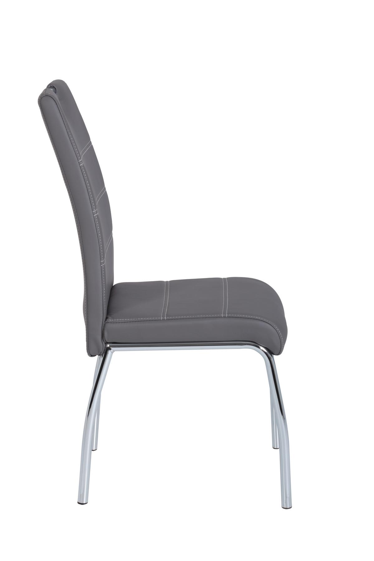 STUHL-SET SUSI S 4ER-SET - Chromfarben/Weiß, MODERN, Textil/Metall (44/98/61cm) - MID.YOU