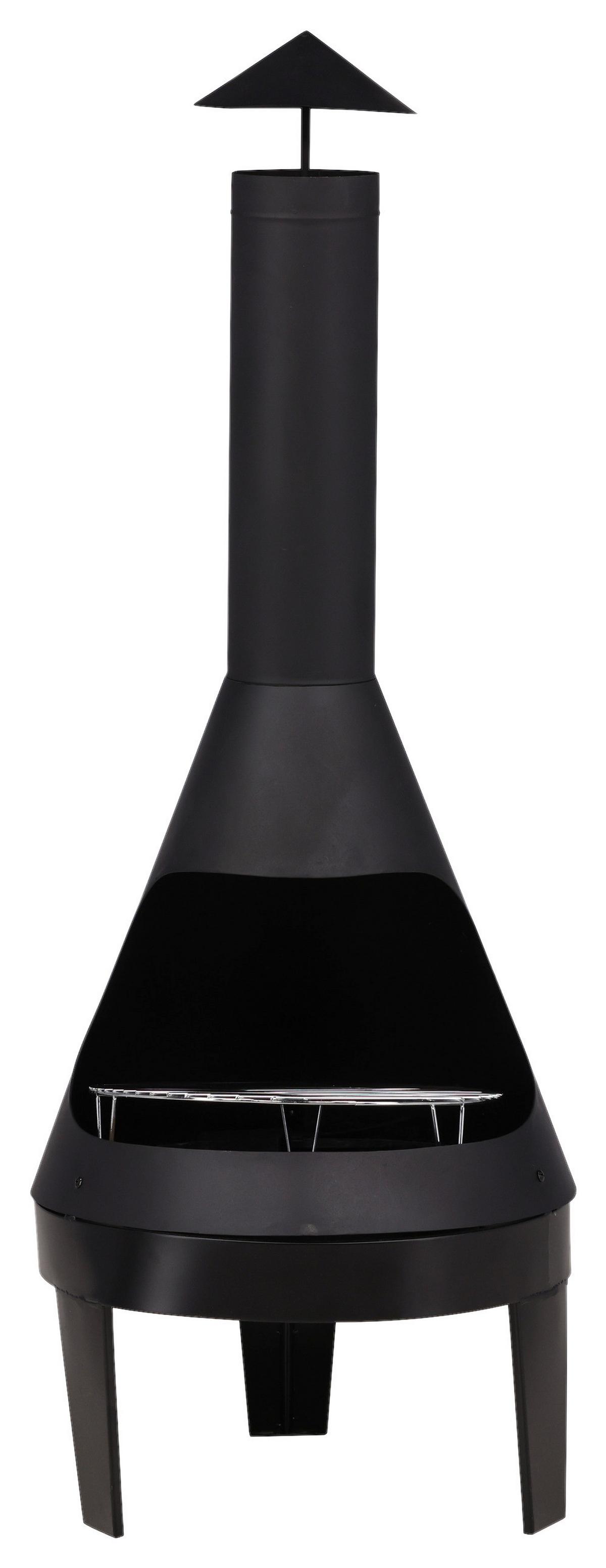 Feuerstelle Marongo ca. 55x152x55 cm Schwarz - Schwarz, KONVENTIONELL, Metall (55/152/55cm) - Gardenson