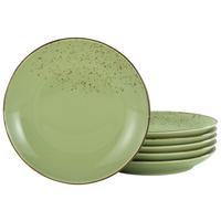 Set Krožnikov Green, 6-Delni - zelena, Trend, keramika (27cm) - Creatable