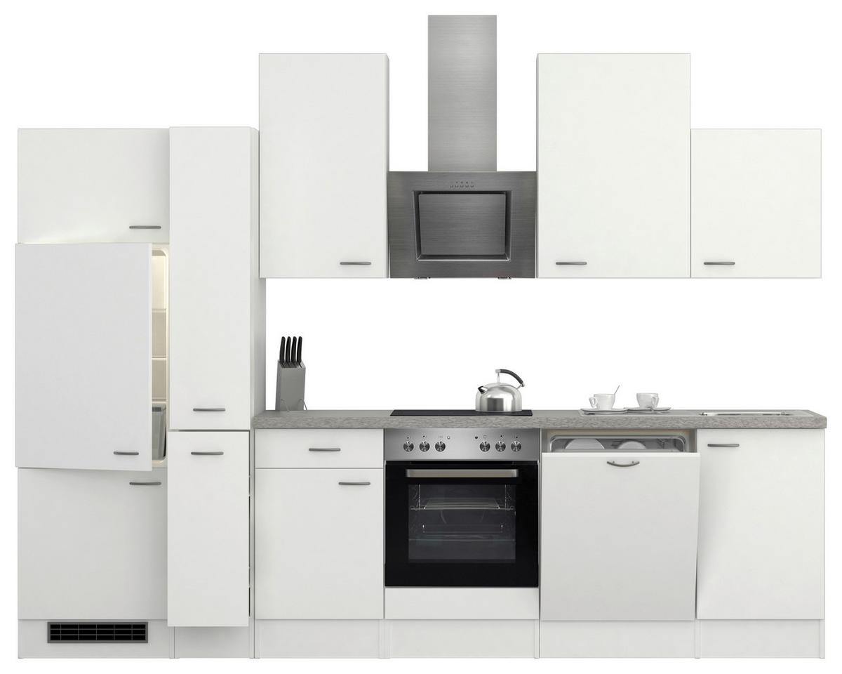 Kuhinjski Blok Z Aparati Wito, Bela - barve nerjavečega jekla/bela, Moderno, umetna masa/leseni material (310cm) - FlexWell