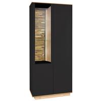 Vitrine Halvar Anthrazit/Eiche Artisan - Anthrazit/Eiche Artisan, MODERN, Glas/Holz (81/186/42cm) - Premium Living