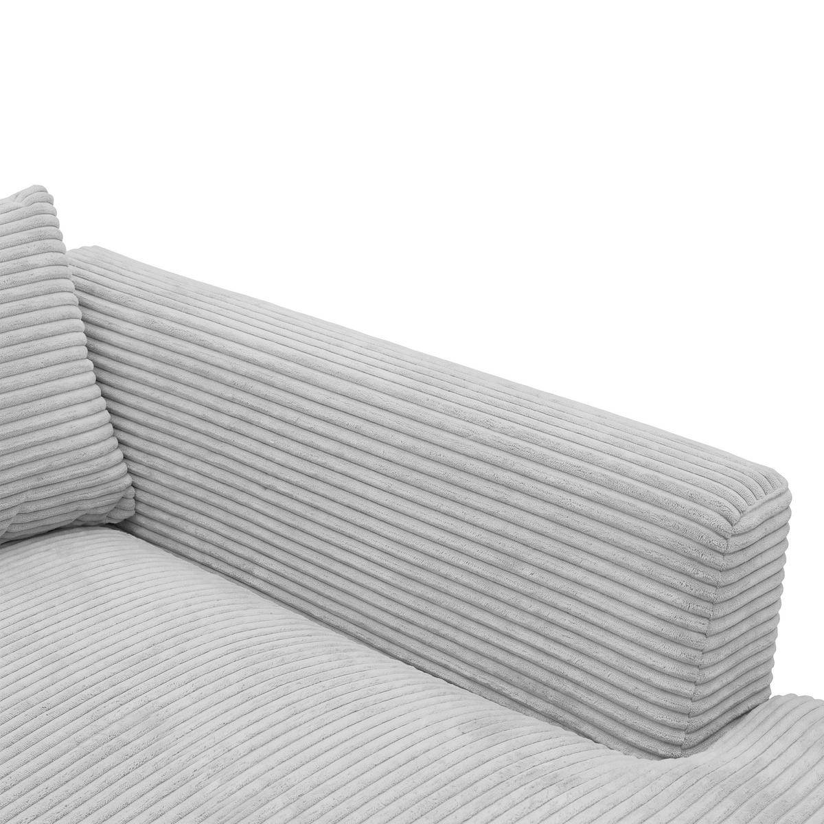 Ecksofa Pedro Hellgrau - Hellgrau/Schwarz, MODERN, Kunststoff/Textil (300/190cm) - Mömax