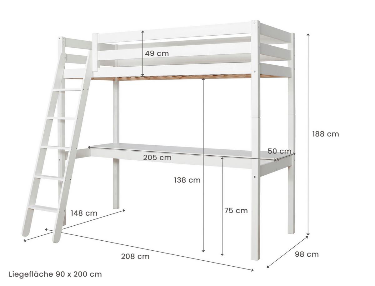 Pograd Felix, Bor, Bela, Masivno - bela, Moderno, les (90/200cm) - MID.YOU