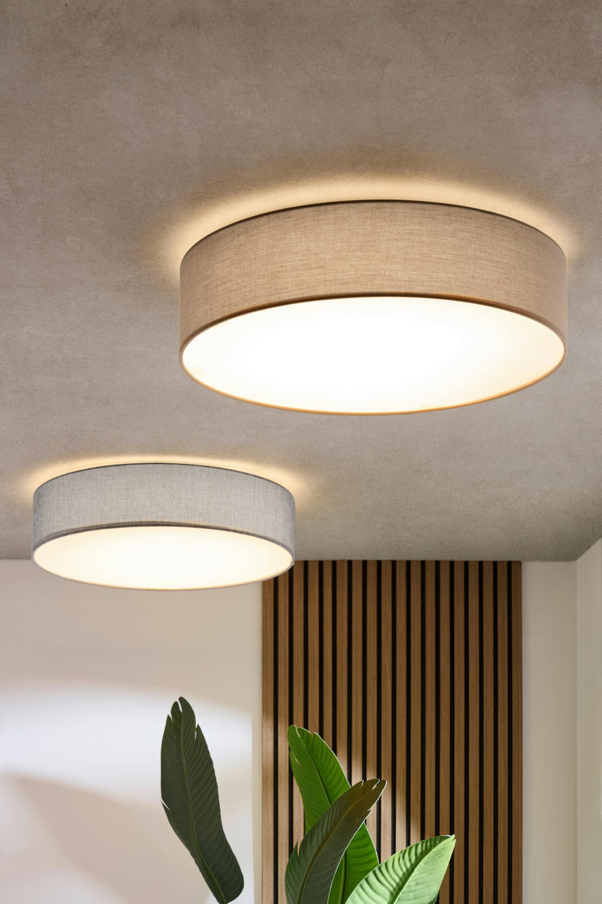 LAMPA SUFITOWA LED 900441* ROMARO-Z - biały/taupe, Basics, tworzywo sztuczne/metal (57/15cm) - Eglo