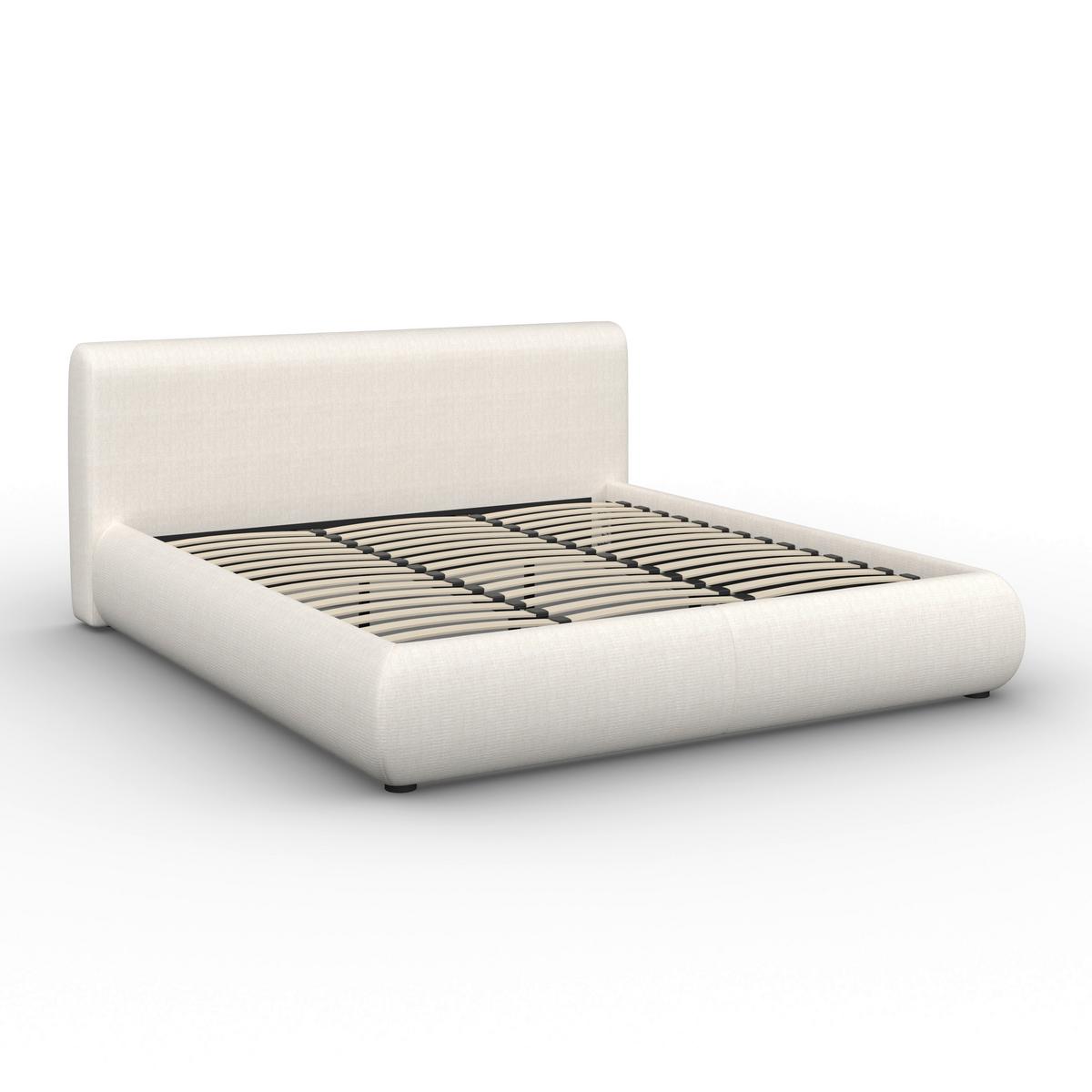 Polsterbett Flora Creme ca. 180x200 cm - Creme/Schwarz, MODERN, Holz/Kunststoff (180/200cm) - Bessagi Home