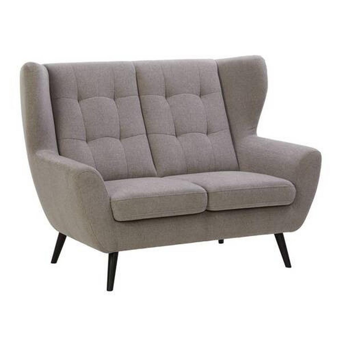 Canapea cu 2 locuri HELSINKI - gri închis/gri, Modern, lemn/textil (140/102/90cm) - Mömax