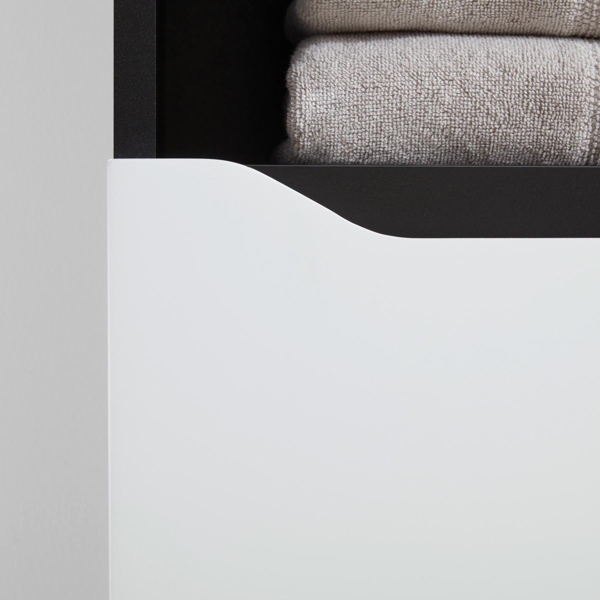 Hochschrank Wave II in Schwarz/Weiß - Weiss/Schwarz, Modern, Holzwerkstoff (40/190/30cm) - Mömax