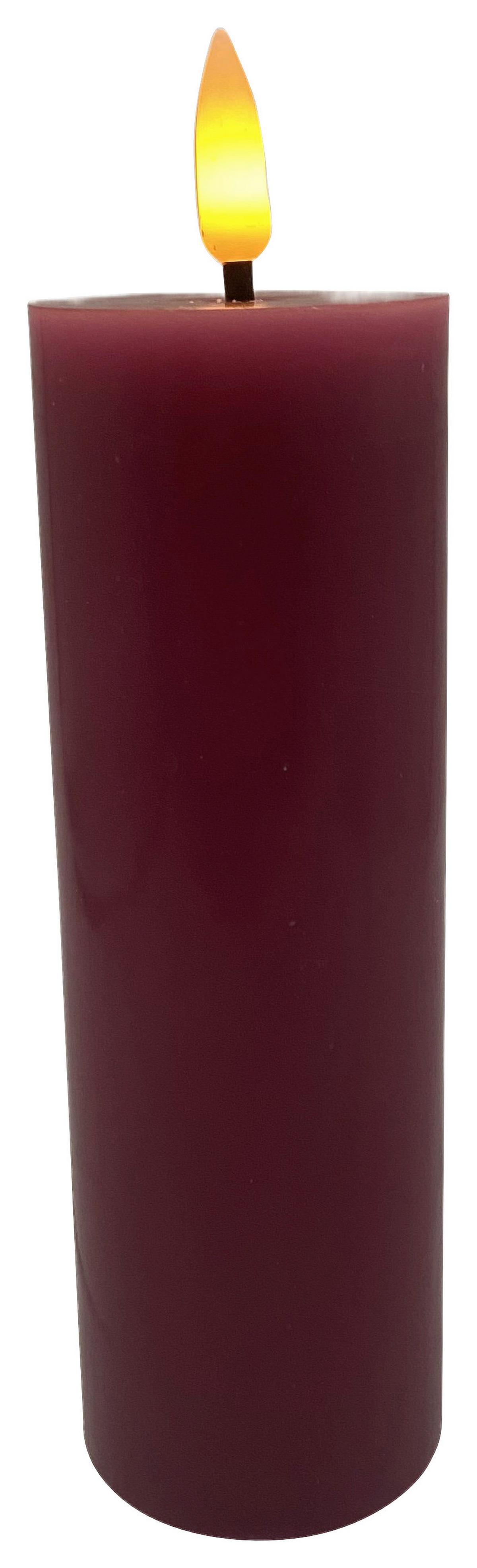 LED-Kerze Shiny in Mauve max. 0,06 Watt - Mauve, KONVENTIONELL, Naturmaterialien/Kunststoff (5/15cm) - Modern Living