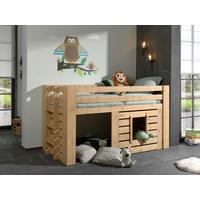 Hausbett Hütte Echtholz - Eichefarben, MODERN, Holz (90/200cm) - Vipack