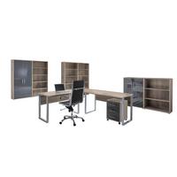 Büro Office Edition Set 7 Sonoma Eiche/Anthrazit - Anthrazit Hochglanz/Sonoma Eiche, MODERN, Holzwerkstoff - MID.YOU